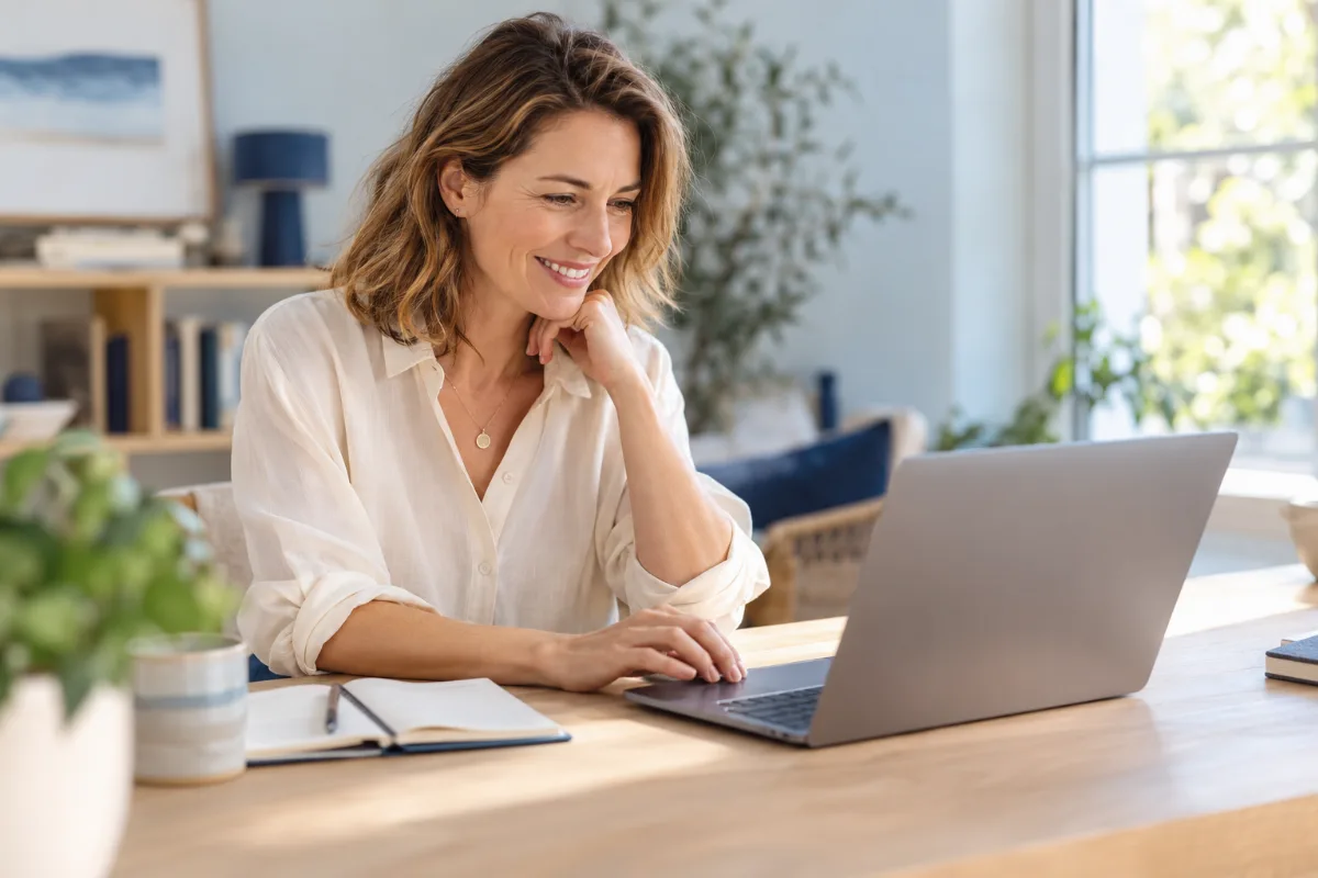 Person arbeitet am Laptop